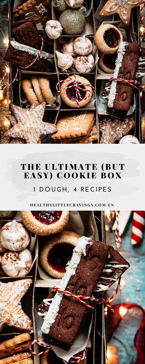 Christmas Biscuit Box Gift Ideas, Christmas Desserts Packaging, Easy Christmas Cookie Box Ideas, Box Of Cookies Packaging, Christmas Baked Goods Box Ideas, Christmas Cookie Boxes Recipes, Diy Cookie Gift Box Ideas, Cookie Box Christmas Gift Ideas, Christmas Cookies Gourmet