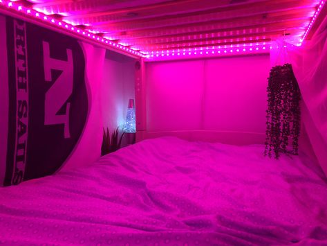 Led Lights Bedroom Bunk Bed, Led Bunk Bed, Bunk Bed Led Lighting Ideas, Bunk Bed With Led Lights, Bunk Bed Rooms Ideas Aesthetic, Bottom Bunk Aesthetic, Shared Bedroom Ideas Aesthetic, Bottom Bunk Bed Decorating Ideas Lights, Bottom Bunk Decor Ideas