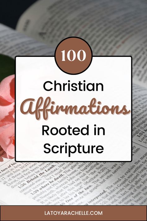 Looking for powerful Bible-based affirmations to start your day? Here are 100 powerful Christian affirmations designed to provide daily hope and inspiration. These biblical affirmations are perfect for women who want to embrace God's promises and focus on His plan for their lives. A Free PDF of the Bible affirmations is also included! encouraging bible verses, scripture, affirmations for Christian women, daily bible affirmations, positive bible affirmations, chrisitan affirmations woman Daily Bible Affirmations, Scripture Affirmations, 100 Affirmations, Bible Affirmations, Inspirational Words Of Encouragement, Prayer Journal Template, Prayer For My Marriage, Biblical Affirmations, Prayer For Wisdom