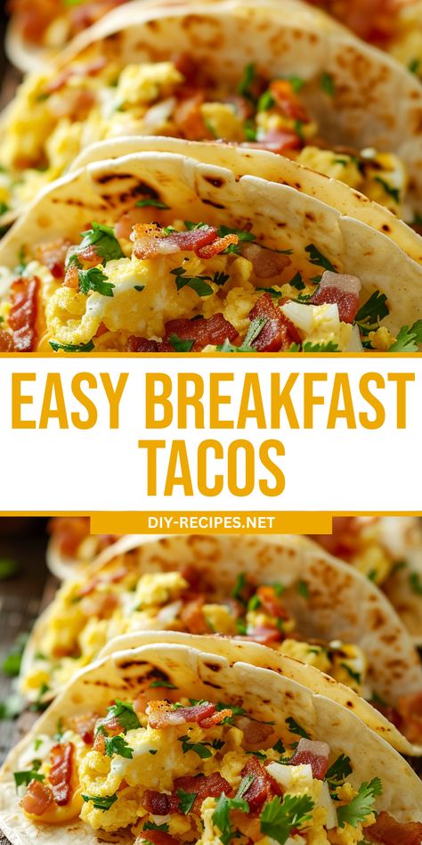 Start your day with these delicious and easy breakfast tacos! Perfectly scrambled eggs, fresh Pico de Gallo, and creamy avocado make this recipe a winner. Scrambled Egg Tacos, Breakfast Taco Recipes, Easy Breakfast Ideas For Family, Mexican Food Breakfast Recipes, Breakfast Pancake Tacos, Simple Mexican Breakfast, Easy Breakfast Tacos Recipe, Taco Breakfast Bowl, Healthy Breakfast With Meat