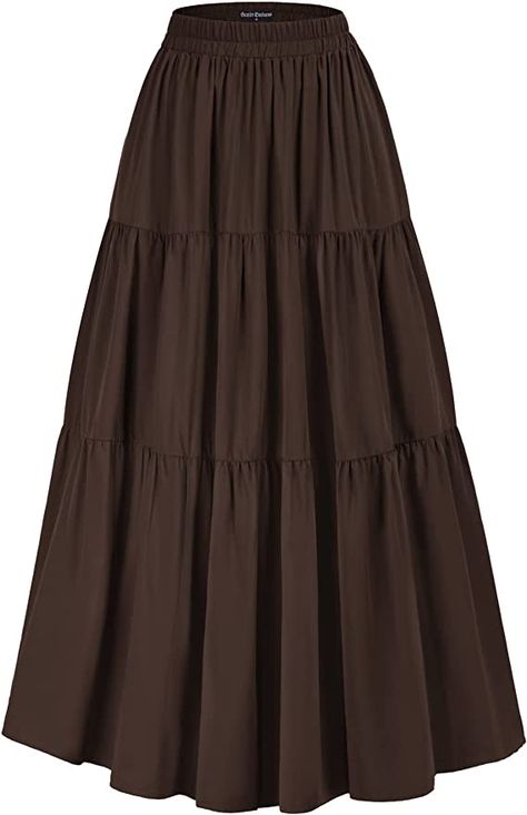 Maxi Skirt With Pockets, Brown Maxi Skirts, Estilo Hijab, Maxi Skirt Outfits, Long Skirts For Women, Brown Skirts, Modest Clothing, Long Maxi Skirts, Long Skirts