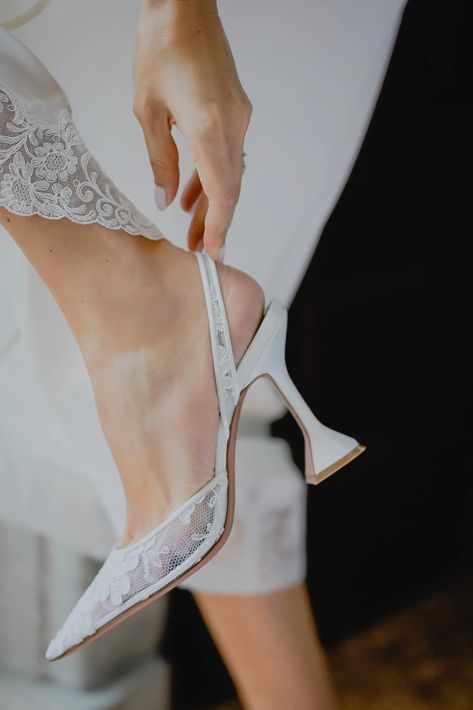 Wedding Heels Short, Wedding Shoes Bride Heels, Wedding Heels Brides, Embellished Veil, Amina Muaddi Heels, White Heels Wedding, Off White Wedding Dresses, Custom Wedding Shoes, Wedding Shoes Bride