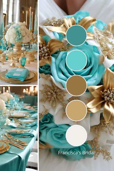 Blue Wedding Color Palette Ideas: 10 Beautiful Blue Wedding Color Ideas - Francisca's Bridal Beach Wedding Ideas Colors Colour Palettes, Wedding Color Combos Summer, Tiffany Color Palette, Wedding Color Pallet Ideas, Wedding Colour Schemes Summer, Wedding Color Pallets, Beach Wedding Color Palette, Blue Wedding Color Palette, Beach Wedding Colors Schemes