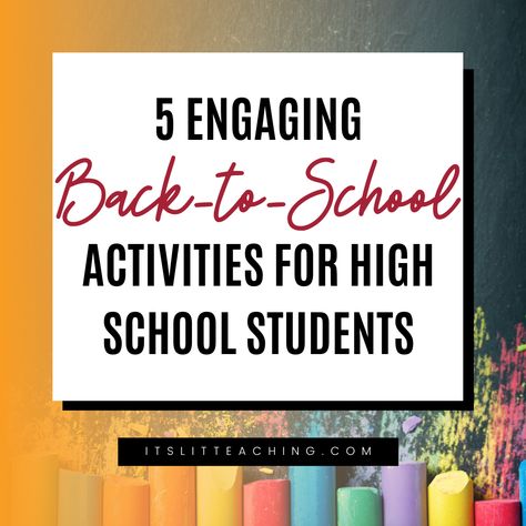 Activities For High School Students, High School First Day, Activities For High School, Freshman Orientation, First Week Activities, First Day Activities, High School Activities, School Lesson Plans, Prep Activities