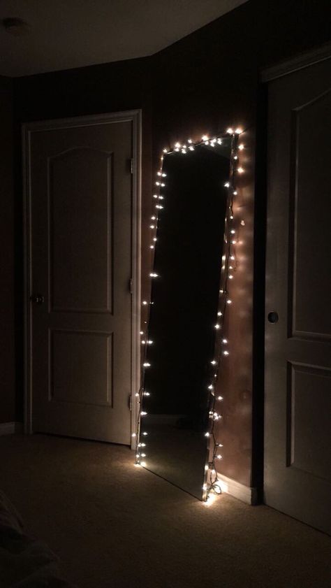 Love my full body mirror! The lights add a little extra glam. Body Mirror Ideas, Body Mirror Decorating Ideas, Full Body Mirror Bedroom Ideas, Full Body Mirror Bedroom, Full Body Mirror With Lights, Lights Around Mirror, Mirror Bedroom Decor, Full Body Mirror, Body Mirror