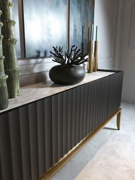 Luxury Console, Luxury Sideboard, Sideboard Modern, Dining Room Console, Sideboard Decor, Console Table Design, Sideboard Designs, Modern Sideboard, Home Entrance Decor