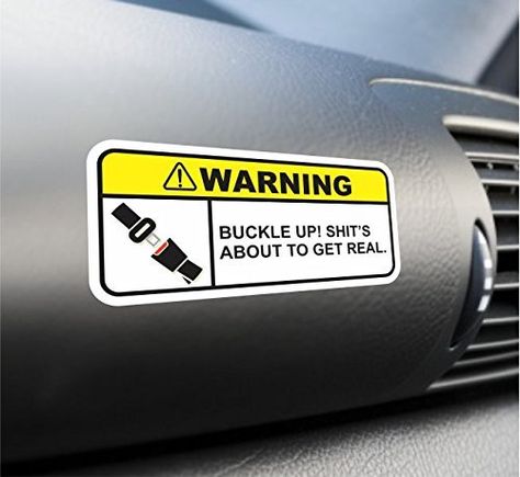 (2X) Funny Buckle Up Warning Sticker Set Vinyl Decal For Car Truck SUV Dashboard Car Sticker Ideas, Cool Car Stickers, Freetime Activities, Warning Sticker, Jeep Stickers, Funny Car Decals, Jeep Decals, Car Sticker Design, Jdm Stickers