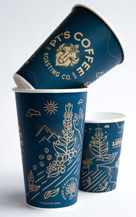 Carpenter Collective – A Design + Branding Studio Coffee Cup Branding Design, Cafe Packaging Ideas, Coffee Cup Design Ideas Creative, Branded Coffee Cups, Coffee Brand Packaging, Takeaway Coffee Cup Design, Coffee To Go Cup Design, Coffee Cup Design Art, Cup Branding Design