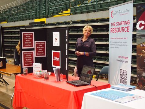 career fair setup | HR Associates Attends WPAFB Job Fair Fair Booth Ideas, Job Fair Booth, List Of Careers, Rollup Banner Design, Bicycle Paint Job, Event Booth Design, Vendor Table, Fair Booth, School Jobs