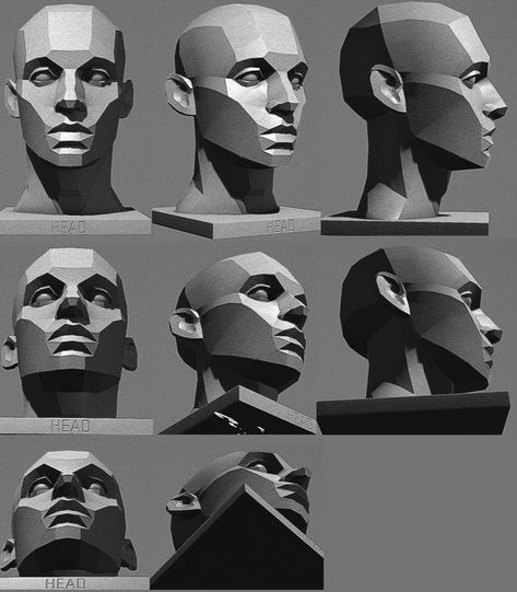 Asaro Head Lighting Reference, Drawing Drills For Beginners, Head Bust Drawing Reference, Asaro Head Study, Face Structure Reference, Head Anatomy Drawing Study, Headshot Reference, Asaro Head, Boy Haircut Ideas