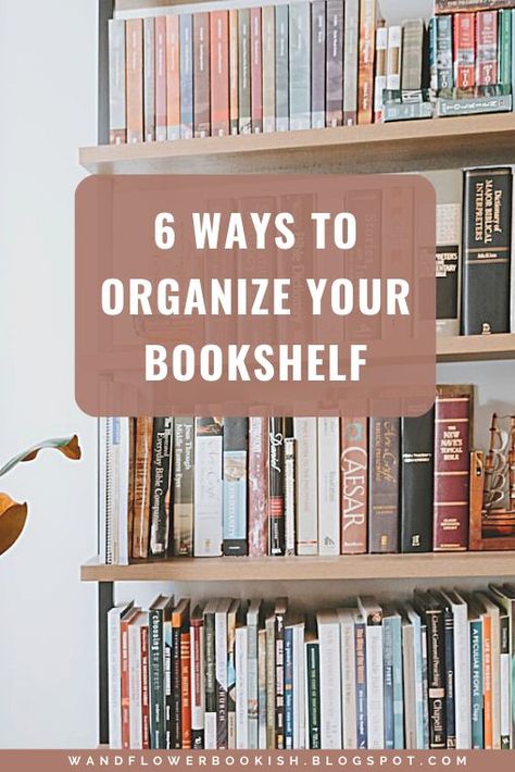 Six Ways to Organize Your Bookshelf Ways To Organize Your Bookshelf, Arranging Bookshelves, Aesthetic Bookstagram, Aesthetic Bookshelf, Bookshelf Aesthetic, Library Organization, Bookshelf Organization, Reading Tips, Ways To Organize