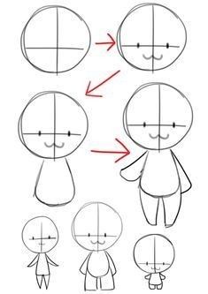 How To Draw Cartoon, How To Draw For Beginners, Cute Drawings For Beginners, Cute Drawings To Draw, Cute Body Base, Avt Cute, Drawing To Draw, Cute To Draw, How To Draw Kids