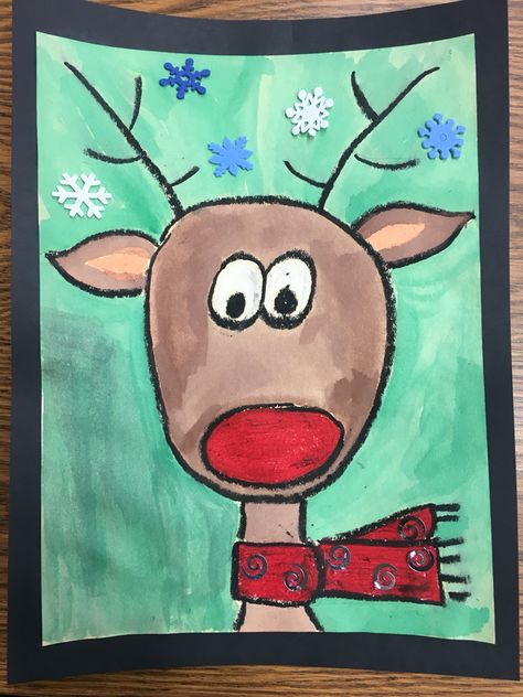 Reindeer Drawing, Christmas Art Projects, Winter Art Projects, Directed Drawing, Christmas Kindergarten, Christmas Arts And Crafts, Art Youtube, Preschool Christmas, Kindergarten Art