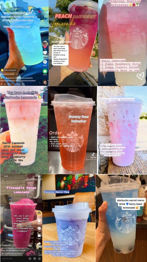 Starbucks Copycat Recipes Drinks, Types Of Drinks, Starbucks Drink Menu, Starbucks Secret Menu Recipes, Sommer Mad, Fun Drink Recipe, Cold Starbucks Drinks, Secret Starbucks Recipes, Starbucks Drinks Diy