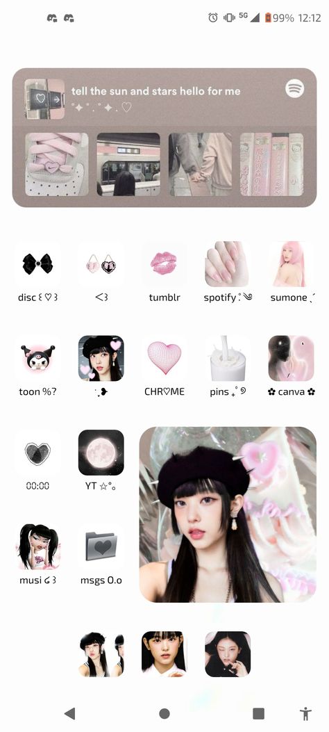 homescreen inspo for Android's Kpop Homescreen Layout Android, Homescreen Inspo Android, Homescreen Inspo Kpop, Phone Themes Kpop, Kpop Themed Phone, Android Homescreen Ideas, Kpop Homescreen Ideas, Phone Layout Ideas Android, Kpop Phone Theme