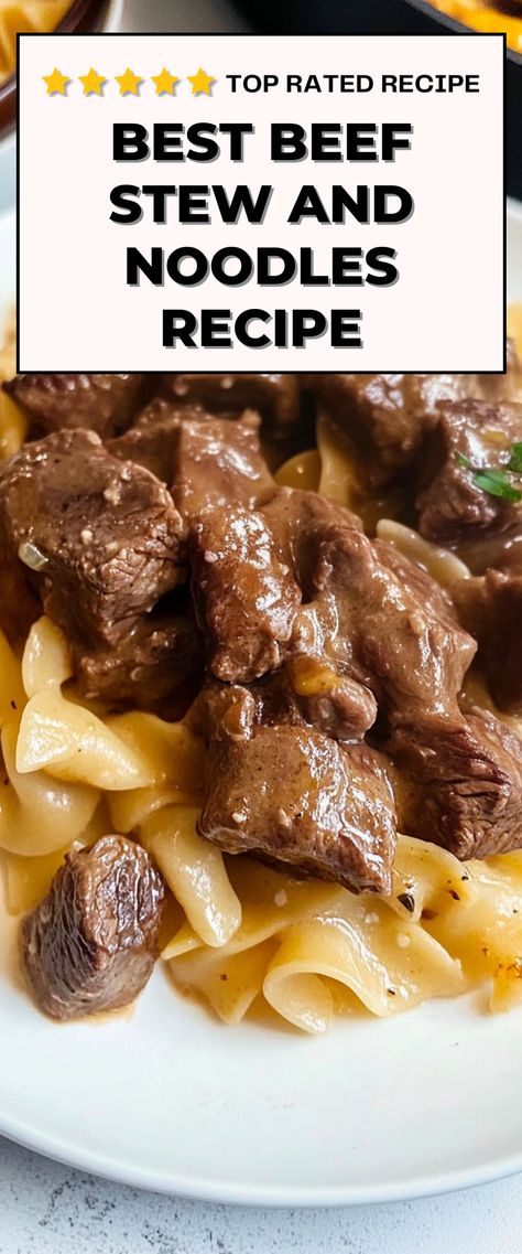 Image for Beef Stew And Noodles Beef Stew Casserole Recipes, Beef Stew Over Egg Noodles, Beef Round Stew Meat Recipes, Stovetop Beef And Noodles, Stew Meat Ideas Dinners, Stew Beef Recipes Stove, Beef And Noodles With Stew Meat, Homemade Beef Soup Recipes, Stewing Beef Recipes Not Stew