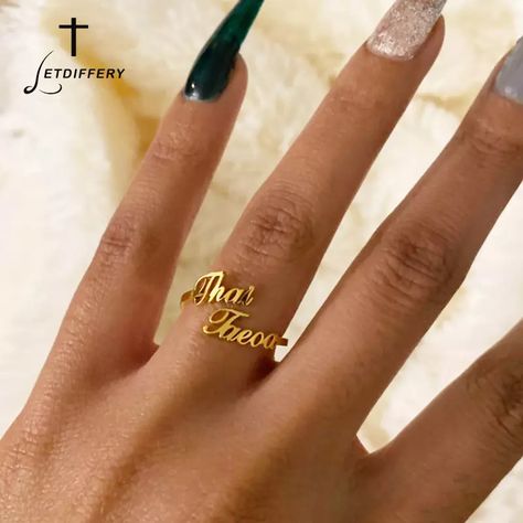 Look what I found on AliExpress Women Wedding Rings, Unique Engagement Gifts, Double Name, Rings Unique, Name Ring, Name Rings, Customized Jewelry, Butterfly Pendant Necklace, Best Gifts For Her