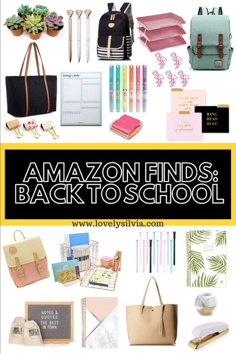 Amazon Office Supplies, School Amazon Finds, Cute Agenda, Back To School Amazon, Rose Gold Desk, Gold Desk Accessories, School Must Haves, Cute Office Supplies