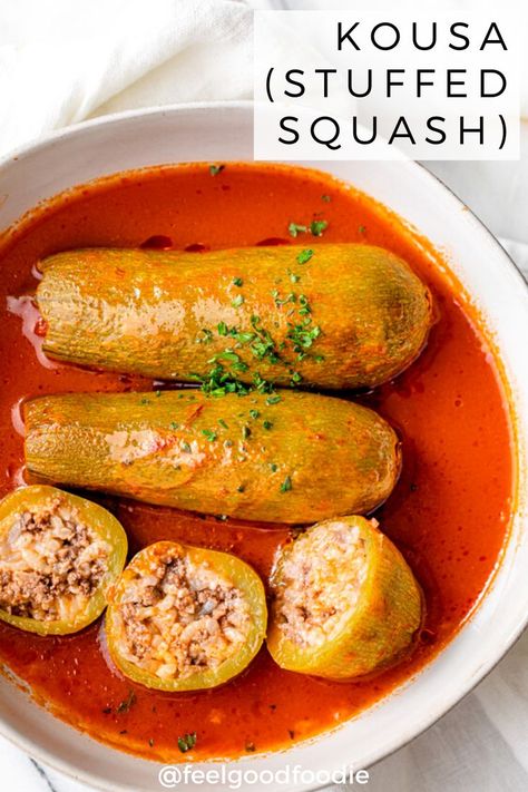 Kousa Recipe, Medditeranean Food, Lebanese Arabic, Middle Eastern Recipes Arabic Food, Arabisk Mad, Mummy Movie, Stuffed Squash, Zucchini Recipes Healthy, Syrian Food