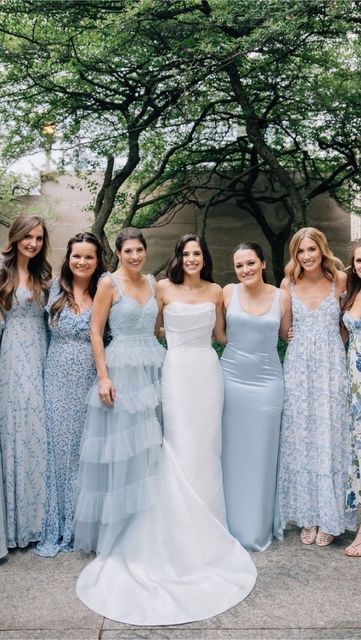 Blue Bridesmaid Dresses, Trending Bridesmaid Dresses, Light Blue Wedding, Something Blue Wedding, Blue Themed Wedding, Blue Theme, Future Wedding Plans, Blue Bridesmaids, Team Bride