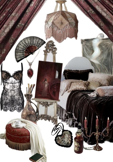 Pearl of the harem Vampire Bedroom, Vampire Room, Dark Home Decor, Dark Home, Dreamy Room, Dream Room Inspiration, House Room, Oui Oui, Room Inspiration Bedroom