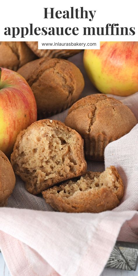 The best healthy applesauce muffins recipe Healthy Muffins Applesauce, Applesauce Sweetened Muffins, Applesauce Muffins For Baby, Bake With Applesauce, Applesauce Muffins No Sugar, Apple Muffins With Applesauce, Healthy Recipes With Applesauce, Healthy Banana Applesauce Muffins, Applesauce Snack Ideas