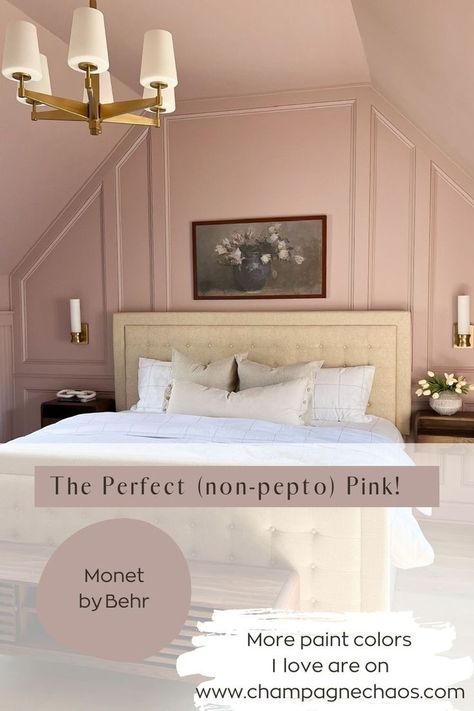 Roaring Twenties Behr Paint, Benjamin Moore Rosetone Paint, Pink Color Wash Walls, Dusty Rose Pink Paint, Palmetto Pink Benjamin Moore, Beloved Pink Behr Paint, Smokey Pink Paint Color, Green And Pink Paint, Champagne Pink Wall Color