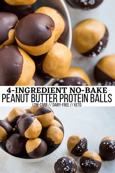 High Protein Peanut Butter, Peanut Butter Protein Balls, Peanut Butter Energy Balls, Protein Balls Recipes, Keto Healthy, Peanut Butter Snacks, Keto Treats, High Protein Desserts, Healthy Protein Snacks