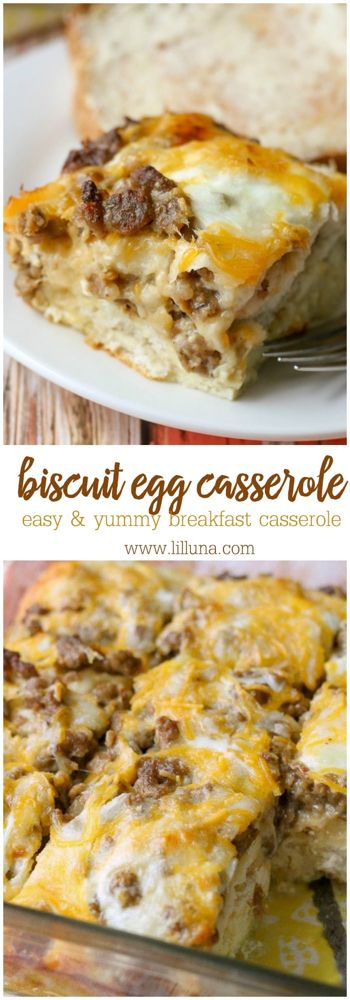 Egg Biscuit Casserole, Easy Yummy Breakfast, Biscuit Casserole, Breakfast Casserole With Biscuits, Biscuits Casserole, Breakfast Egg Casserole, Best Breakfast Casserole, Egg Casserole Recipes, Egg Casserole