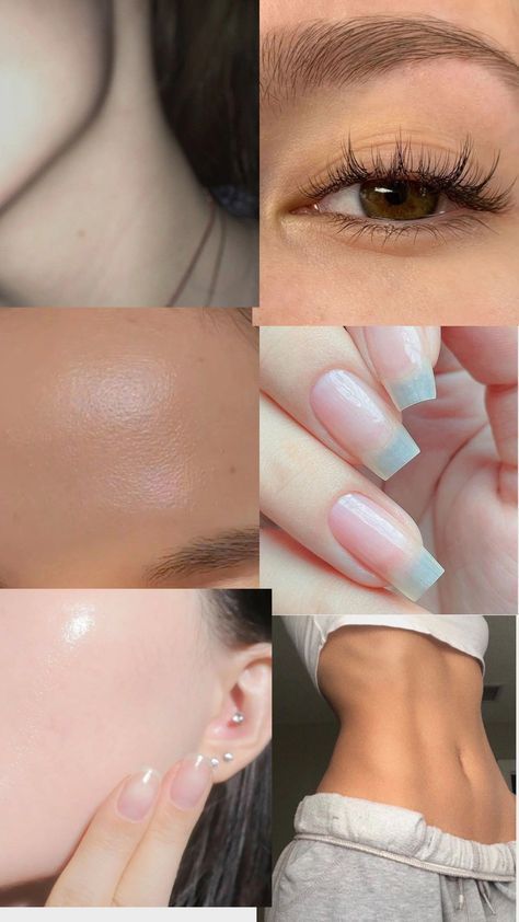 Skin Vision Board Pictures, Vision Board Inspo Aesthetic, Body Aesthetics Dream Girl, Clean Skin Vision Board, Good Skin Manifestation, Clean Skin Manifestation, Glow Up Inspo Pics, Beauty Manifestation Vision Board, Manifesting Glow Up