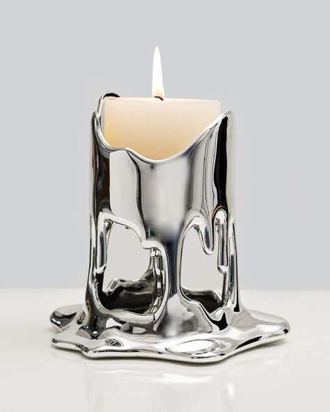 Melted Candle, Melting Metal, Silver Candle, Nail Room, Melting Candles, Dream House Decor, Rooms Home Decor, Objects Design, Home Decor Bedroom