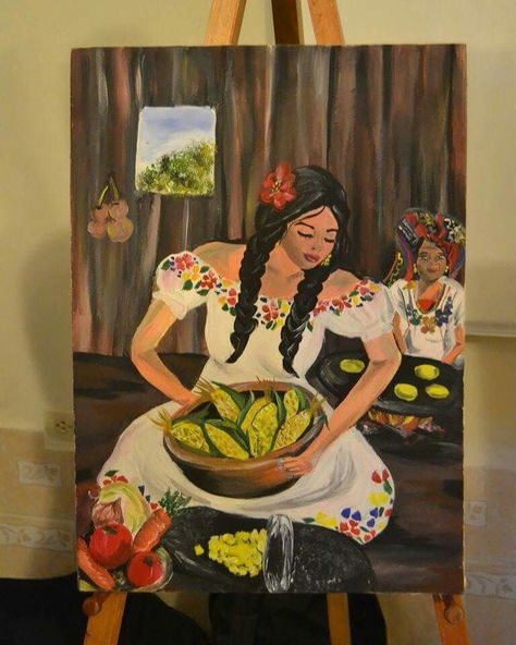 Mestizo Woman, Belize Mesoamerican Culture, Mexican Art Painting, Travel Belize, Mexican Art, Outdoor Fun, Box Art, Art Board, Belize, Art Boards