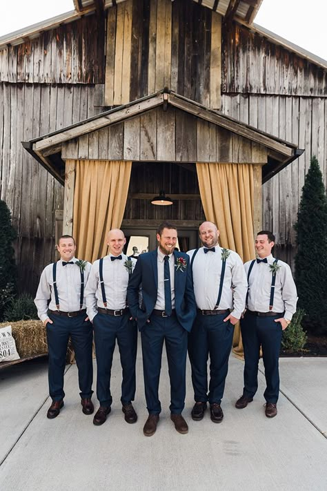 Rustic Boho Fall Wedding | Glamour & Grace Dusty Blue Groomsmen Attire Suspenders, Simple Groomsmen Attire, Groomsmen Attire Navy, Rustic Groomsmen Attire, Fall Wedding Groomsmen, Boho Wedding Groomsmen, Groomsmen Outfit, Rustic Wedding Groomsmen, Grooms Attire