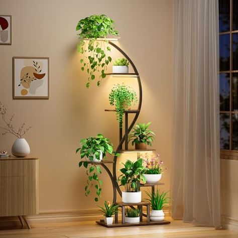 Tall Plant Stand Indoor, Indoor Plant Shelves, Tall Indoor Plants, Tall Plant, Corner Plant, Tall Plant Stands, Support Pour Plante, Support Plante, Plant Shelf