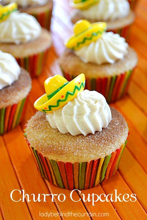 Fiesta Work Party, Spanish Class Party Food, Vegan Churro Cupcakes, Taco Party Cake Ideas, Mexican Fiesta Cupcake Ideas, Nacho Party Ideas Decorations, Fiesta Party Appetizers, Fiesta Party Cupcakes, Fiesta Themed Food