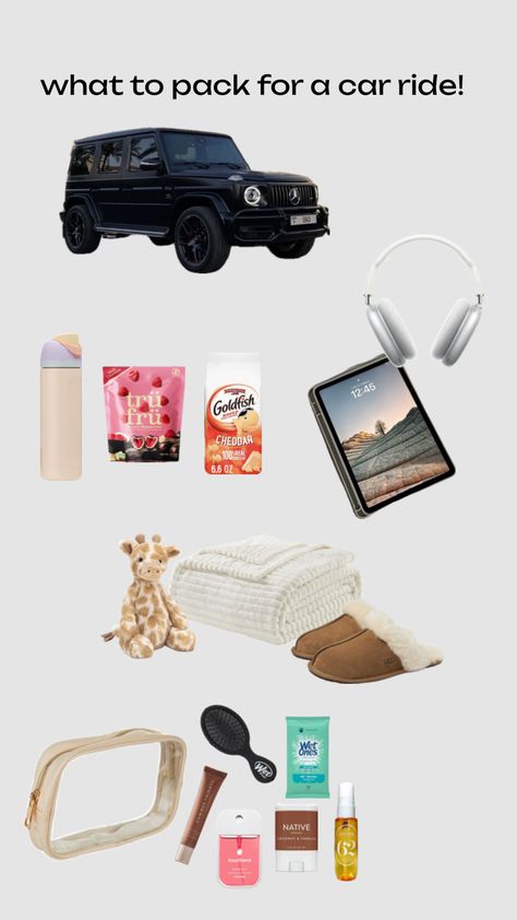 what to pack on a long car ride!! Trip Essentials Packing Lists, Road Trip Bag, Road Trip Kit, Long Car Trips, Girly Christmas Gifts, Cool Gifts For Teens, Packing Essentials, Cruise Boat, Long Car Rides