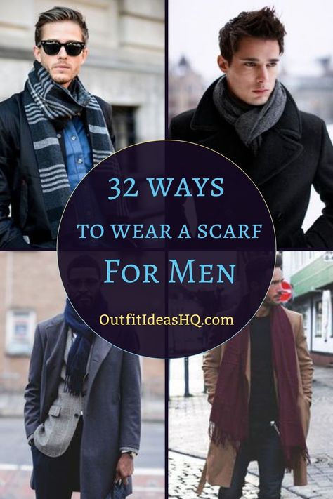 You’re certainly going to wear a lot of scarves for fall and winter together with awesome fall outfit ideas as well as experimenting on layers. Scarf Outfit Men, Mens Scarf Fashion, Burgundy Scarf, Wear A Scarf, Scarf For Men, Modern Mens Fashion, Ways To Wear A Scarf, How To Wear A Scarf, Scarf Outfit