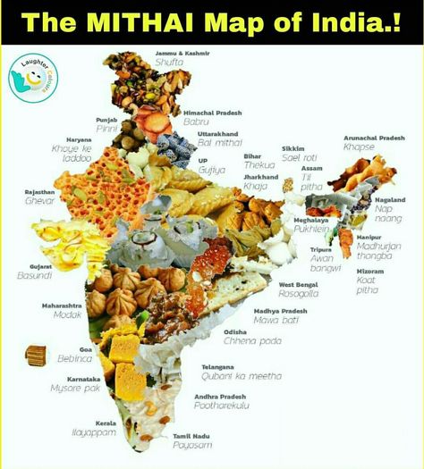 Sweet Mithai, Map Of India, Food Map, Vegetarian Indian, India Map, Indian Cooking Recipes, News Highlights, India Food, Easy Food Art