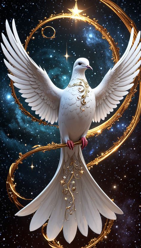 Magic dove - AI creation Dove Pictures Peace, Dove Wallper Aesthetic, Beautiful Dove Images, Christ Painting, Dove Images, Mary Pictures, Dove Pictures, Wings Wallpaper, Art Deco Artwork