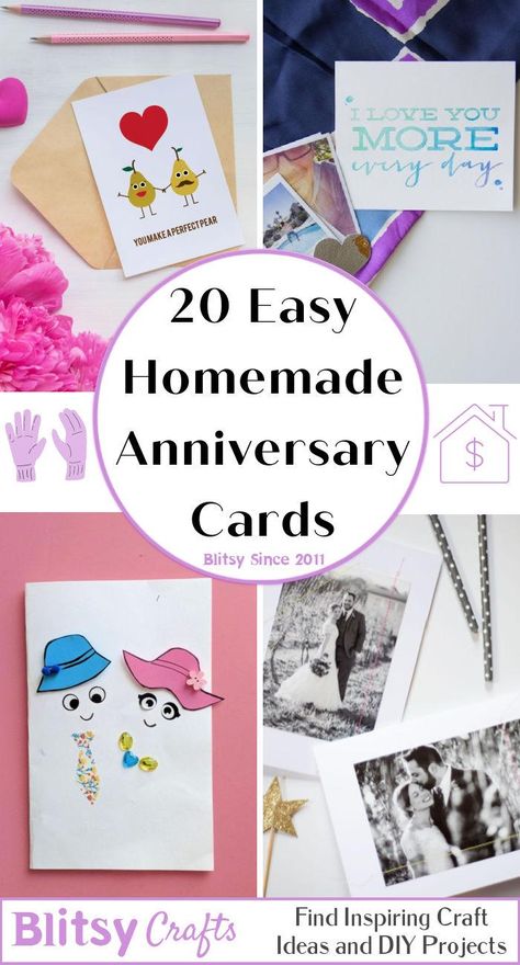 20 Homemade DIY Anniversary Cards Ideas - Blitsy Anniversary Cards To Make Simple, 8 Year Anniversary Card Ideas, Anniversary Cards For Couple Handmade, Cute Anniversary Cards Diy, Anniversary Card For Husband Diy, Anniversary Cards Homemade, Wedding Anniversary Cards To Make, Diy Anniversary Card For Husband, Easy Diy Anniversary Cards