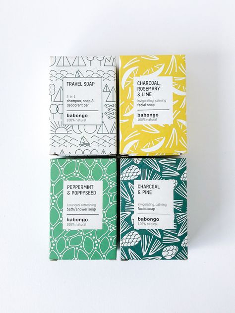 Natural soap collection, Babongo - Jessica Nielsen - surface pattern design One Color Packaging Design, Sophisticated Packaging Design, Patterns For Packaging, Great Packaging Design, Nature Inspired Patterns, Packaging With Pattern, Patterned Packaging Design, Natural Package Design, Natural Product Design