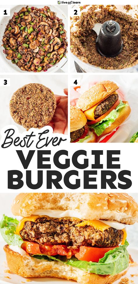 Veggie Burger Recipe Easy, Grillable Veggie Burger, Easy Veggie Burger, Meatless Burgers, Vegetable Burger, Best Veggie Burger, Easy Burger Recipe, Vegan Burger Recipe, Veggie Burgers Recipe