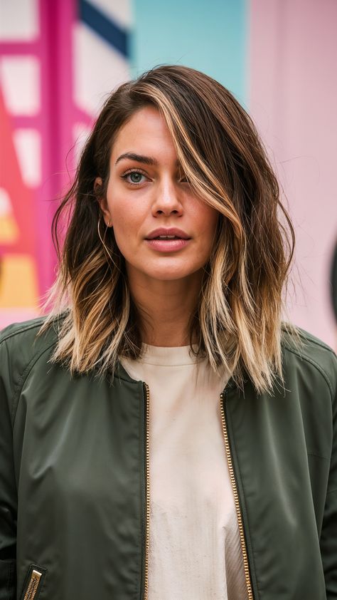 Low Maintenance Brunette Balayage Hair, Dark Brunette Balayage, Hairstyles For Thinning Hair, Funky Hair Colors, Balayage Lob, Balayage Ideas, Subtle Blonde Highlights, Blonde Ends, Blonde Tips