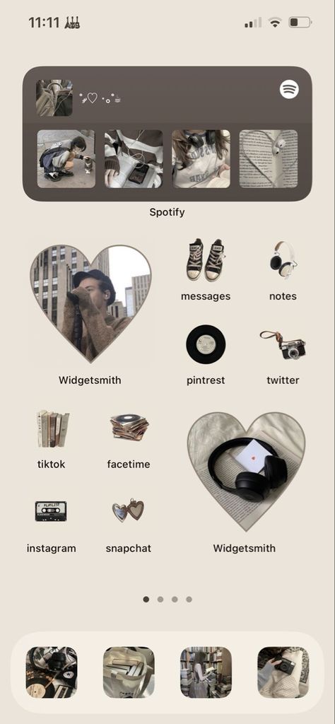 Widget Themes Aesthetic, Autumn Homescreen Ideas, Vintage Homescreen Layout, Widget Setup Ideas, Phone Theme Ideas Vintage, Aesthetic Homescreen Ios 16, Ios16 Homescreen Ideas Aesthetic, Ios 16 Aesthetic Ideas, Ios 17 Aesthetic