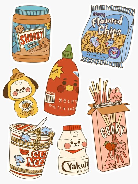 "Cute Bangtan Baby Food Art Aesthetic Full Piece" Sticker for Sale by artkamilla | Redbubble Food Art Aesthetic, Free Printable Planner Stickers Kawaii, Chibi Food, Food Doodles, Hello Kitty Crafts, Paper Dolls Diy, Food Artwork, Food Cartoon, Food Illustration Art