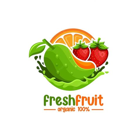 Premium Vector | Fresh fruit logo Fruit Logo Design Ideas, Phone Cover Stickers, Fresh Logo Design, Fruit Stall, Fruit Logo Design, Juice Logo, Fresh Logo, Fruit Logo, Logo Samples