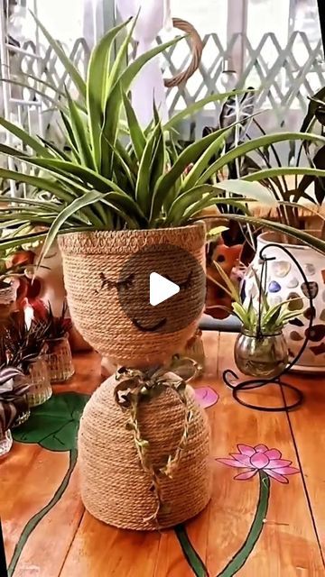 itsy_bitsy_23 on February 21, 2024: "Turning waste into wonder! 🌿🌸✨ This stunning tree pot, crafted from recycled plastic bottles and adorned with intricately woven jute rope, is the epitome of eco-friendly elegance. Perfect for adding a touch of artistry to any space. . . . 📌Credit: N/A please DM for credit or removal . . . 📌 Follow me for more: ➡️ @itsy_bitsy_23 ➡️ @itsy_bitsy_23 ➡️ @itsy_bitsy_23 . . . . #RecycledArt #EcoFriendlyDecor #HandmadeHome #BalconyGarden #SustainableLiving #Upc Craft With Jute Rope, Best Out Of Plastic Waste, Waste Plastic Bottle Craft, Recycled Pots For Plants, Best From Waste Ideas Diy, Diy Plant Pots Upcycle, Waste Out Of Best Ideas Creative, Art N Craft Ideas, Planter Diy Ideas