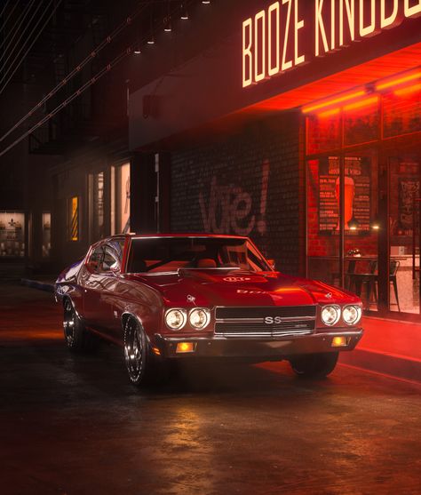 Classic Car Ads, Chevrolet Ss 1970, 70s Chevelle, Chevrolet Aesthetic, Old Chevrolet, Red Classic Car, 1969 Chevelle Ss, Chevelle Car, Chevelle Ss 454