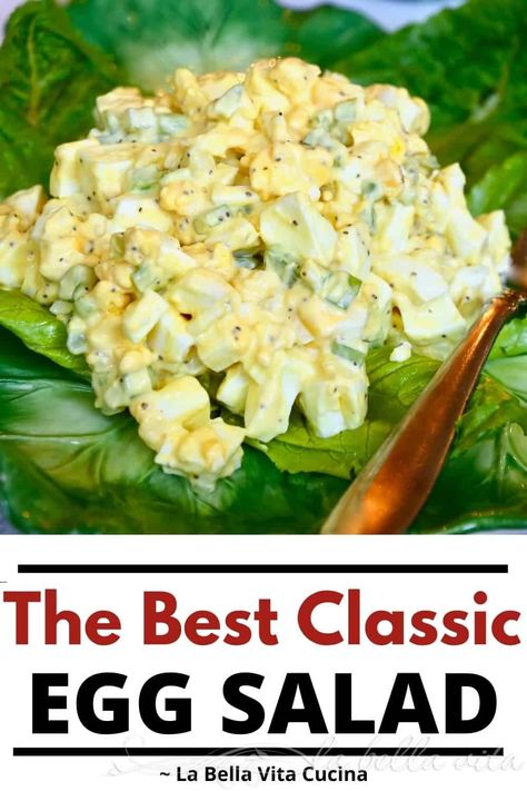 The BEST Classic Egg Salad | La Bella Vita Cucina #eggsalad #egg #eggs #salad #classic #recipe #easy #best Eggs Salad, Egg Salad Sandwich Recipe, Classic Egg Salad, Stuffed Mini Peppers, Egg Salad Sandwiches, Sandwich Fillings, Egg Salad Recipe, Miracle Whip, Cold Salad