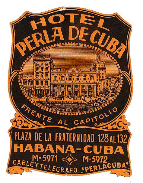 Cuban Typography, Cuban Coffee, Labels Design, Vintage Hotel, Label Art, Luggage Stickers, Tourism Poster, Sea House, Baggage Tags